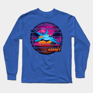 Neon Retro F/A-18 Hornet Long Sleeve T-Shirt